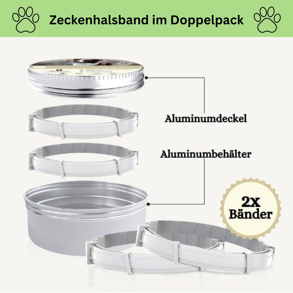 Antizecken Halsband - bis zu 8 Monate Schutz ohne Chemie
