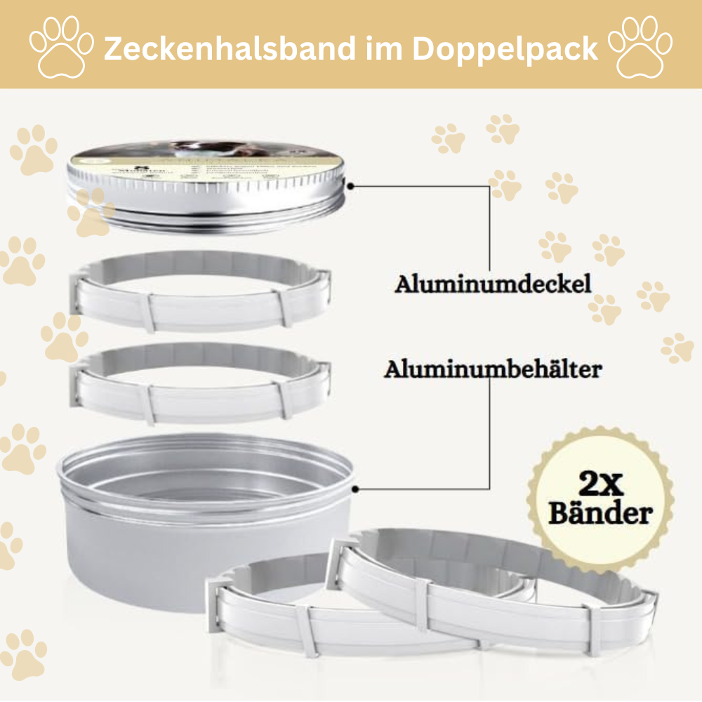 Antizecken Halsband - 8 Monate Schutz ohne Chemie