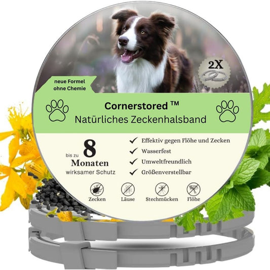 Antizecken Halsband - bis zu 8 Monate Schutz ohne Chemie + kostenloses E-Book